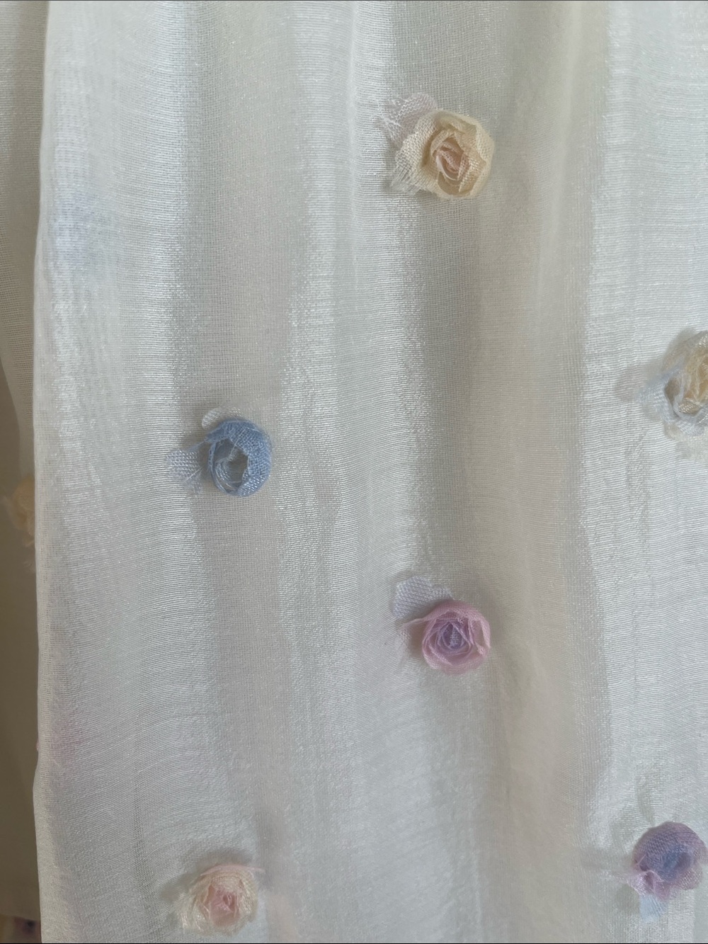 entro Cream Tiered Mini Dress with Pastel Polka Dots - Picture 2 of 12